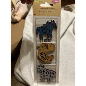 Animals Horse Duckling Lamb crafters square laser cut kraft icons 6 piece Sealed